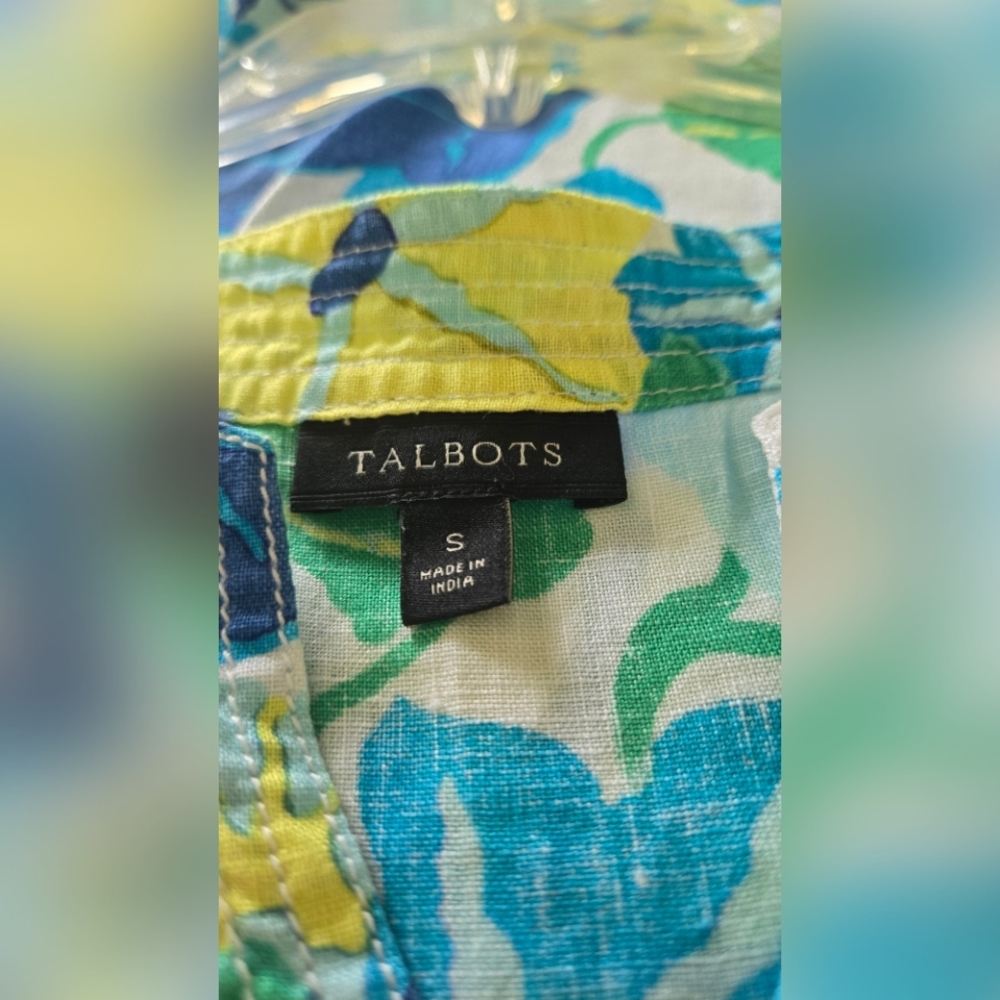 Talbots Floral Linen Top - Picture 3 of 4
